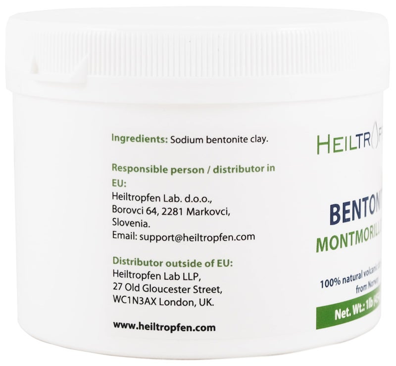 Heiltropfen Bentonite Montmorillonite powder, 1 Pound, ULTRA FINE, Montmorillonite content: 95%, Natural Mineral Dust. HeiltropfenÂ® - Image 2